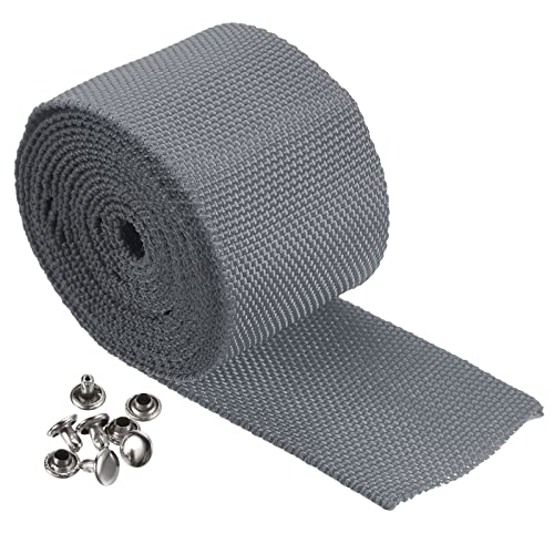PATIKIL Winch Rope Protector 2m/6.56ft, Polyester Protective Sleeve with Buckle Universal for 4.5cm/1.77in Width Cable Line, Grey - color: Gray, size: 4.5cmx2m