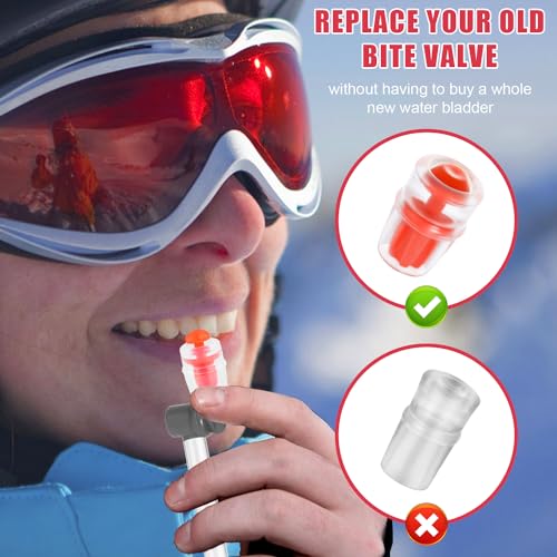 PEUTIER 6pcs Bite Valve Replacement Sheath for Osprey, Silicone Hydration Pack Bite Valve Replacement Nozzle Mouthpiece for Hydration Pack System