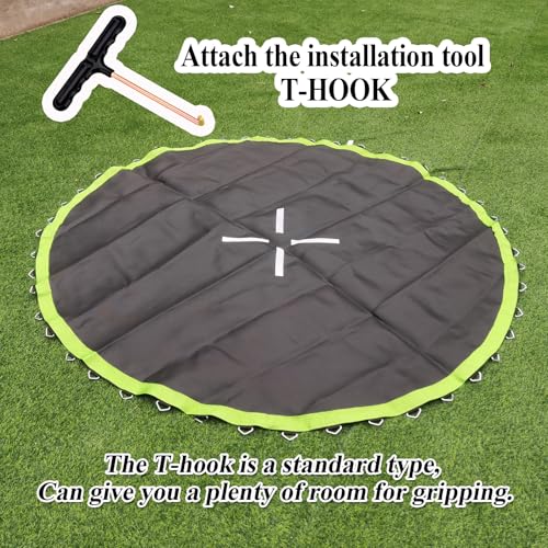 Trampoline Replacement Mat, Dia:105.5", Fits 10ft Frame, with 54/56/60/64 V-Rings for Choose and Spring Tool, Fits 5.3"-5.7" Springs, UV-Resistant - size: 56 V-Rings | 105.5" Diam
