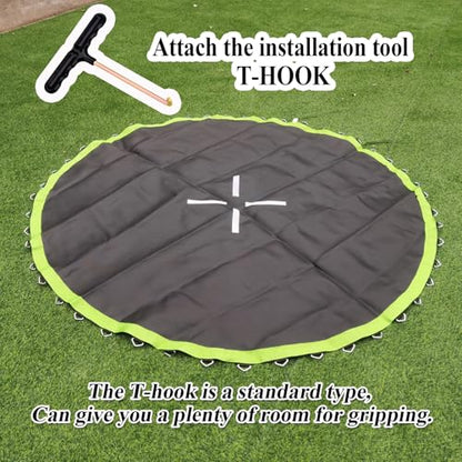 Trampoline Replacement Mat, Dia:105.5", Fits 10ft Frame, with 54/56/60/64 V-Rings for Choose and Spring Tool, Fits 5.3"-5.7" Springs, UV-Resistant - size: 56 V-Rings | 105.5" Diam