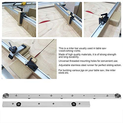 Wytino Miter Slider,Aluminium Alloy Miter Bar Slider Table Saw Rod Woodworking Tool in Use (450mm) - color: 450mm