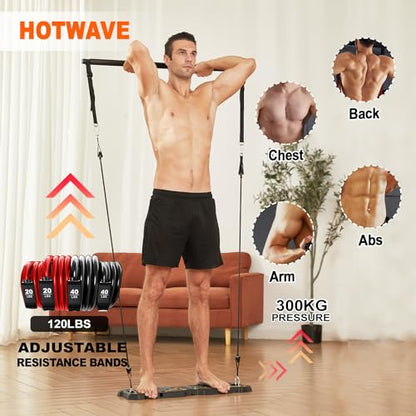 HOTWAVE Push Up Board, Portable Pushup Board & Plank Trainer, Push Up Bar - color: Black