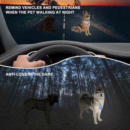 Dog Collar Light 4 Modes RGB Lights High Capacity USB Rechargeable Dog Light Waterproof for Night Walking(2 Pack Black) - color: Black