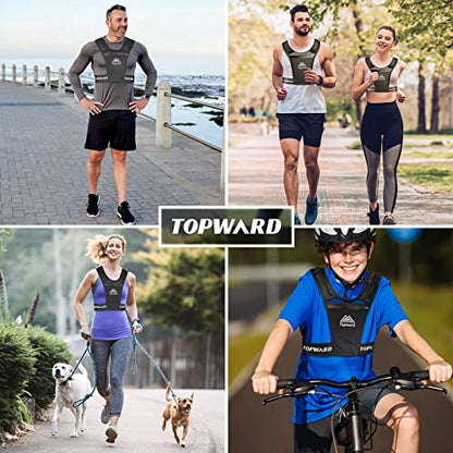 Topward Running Phone Holder Vest for Men Women Jogging Walking Exercise & Gym Workout. Waterproof Chest Pack for All Smartphones