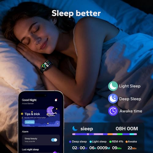 Fitness Tracker with 24/7 Heart Rate & Blood Oxygen Monitor, 1.47" OLED Color Screen Smart Watch, Waterproof Activity Tracker with Sleep Step Counter & Smart Notifications for Men Women