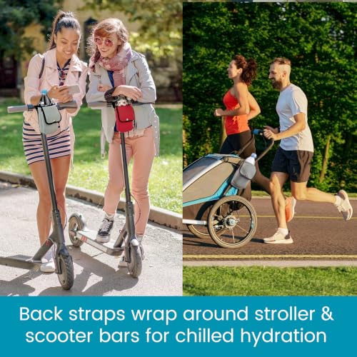 Neoprene Bottle Holder and Phone Holder for Walker, Scooter, Wheelchair - color: Gray