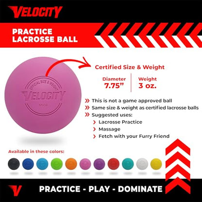 Velocity Lacrosse Balls - 1, 2, 3, 6, 12, 18, 24, 36, 60 and 120 Packs - for Practice, Official NFHS and College Approved Size - color: Pink, size: 2 Balls, style: Practice Ball