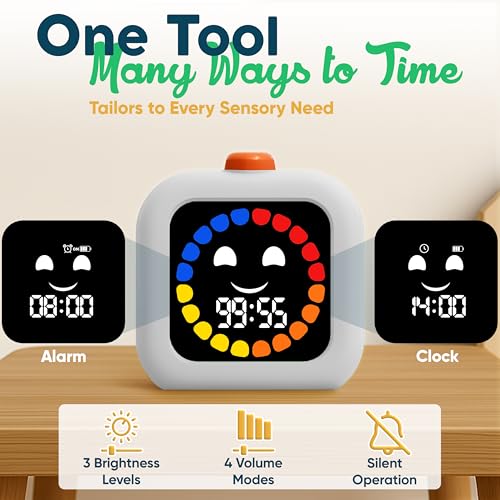 Digital Visual Timer for Kids - Calmer Routines & Transitions - color: White