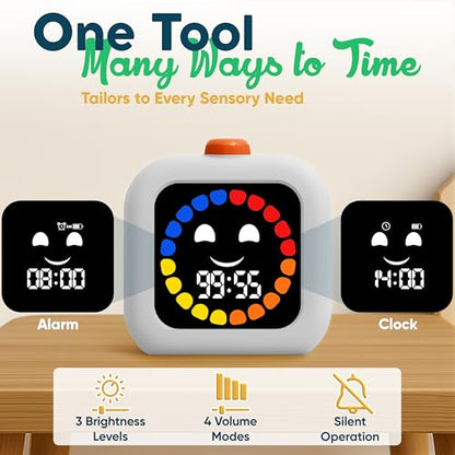 Digital Visual Timer for Kids - Calmer Routines & Transitions - color: White