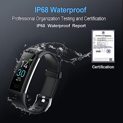 BrilliantHouse Fitness Tracker with Blood Pressure Heart Rate Oxygen Monitor, Activity Sleep & Temperature Smart Watch IP68 Waterproof Pedometer Step Counter for Kids Man Women S5 - color: Pink