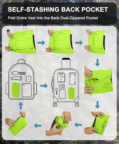 Little Donkey Andy Men's Lightweight Summer Vest Windproof Packable - color: Yellow, size: XX-Large