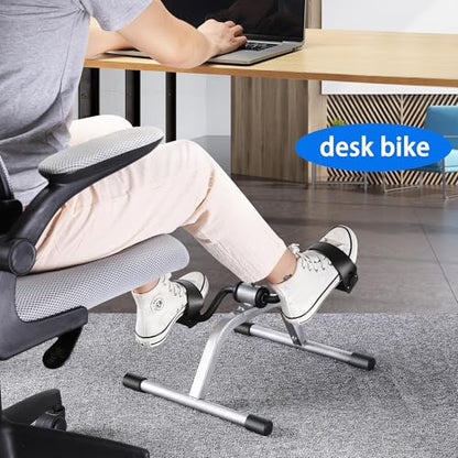 RYGEO Pedal Exerciser Mini Exercise Bike for Leg and Arm Recovery Exercise Lightweight and Portable Floor Bike - color: GREY