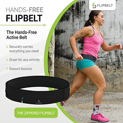 FlipBelt Zipper Running Belt, Waist Pack for Fitness and Running, US Company - color: Black, size: XX-Large