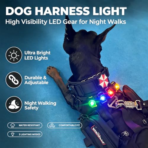 LaRoo Dog Collar Light, 13g Ultra-Light USB Rechargeable LED Dog Lights, IPX6 Waterproof 3 Modes Clip-On Pet Safety Light for Night Walking, Hiking & Camping - Blue - color: Blue