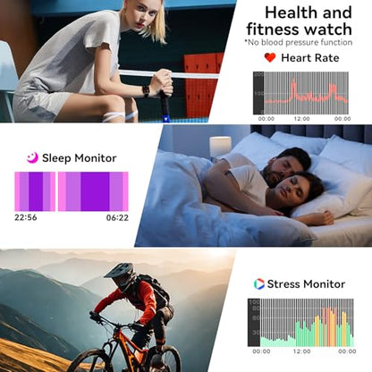 Jacoosa Smart Watch for Men/Women Android & iPhone, 1.83" HD Touch Screen, Bluetooth Calling, 5 ATM Waterproof Fitness Tracker with 130+ Sports Modes, 24/7 Health Monitor (Blue) - color: Blue