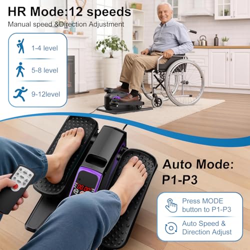Under Desk Elliptical Leg Exerciser While Sitting for Seniors - color: Purple