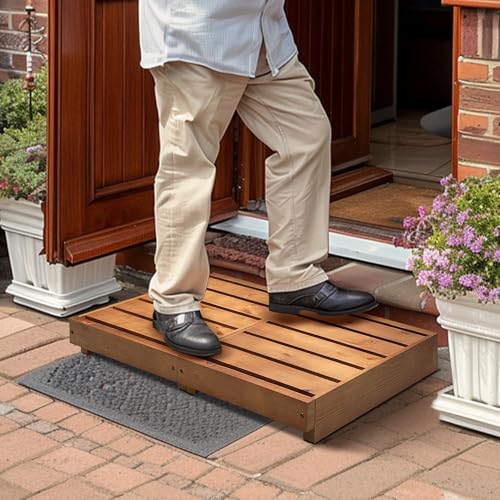 Wooden Step Stool,3.5'' Height Bed One Step Platform for Adults/Elderly, Mobility Half Steps for Bathroom, Kitchen, Garden,Non-Slip Outdoor Steps for Porch,Oak - color: Oak