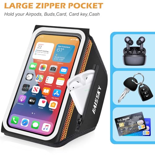 Running Phone Armband with Earphone Holder 3D Design for 7.0" Phones - color: Black (Up to 7.0'')