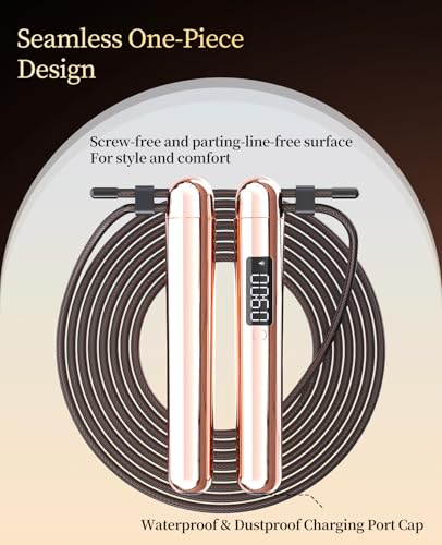 ACHDOFITS Jump Rope with Smart Counter for Adults - color: Rose Gold