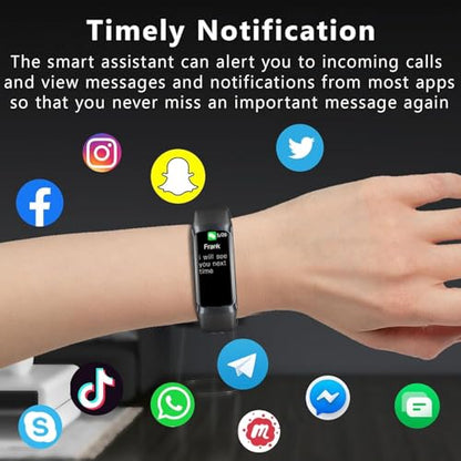 Fitness Tracker with 24/7 Blood Oxygen Heart Rate and Sleep Monitor,IP68 Waterproof,1.10''AMOLED Touch Color Screen,Step Counter Health Activity Trackers for Women Men (Black)