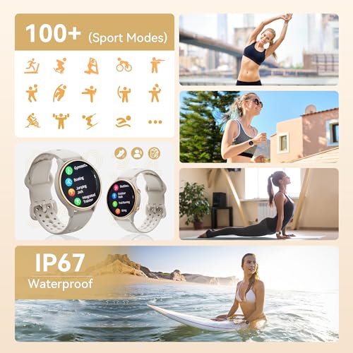 ICOMTOFIT Smart Watches for Women, Fitness Tracker with Heart Rate & SpO2 Monitor, IP67 Waterproof Activity Tracker for Men & Women, Smart Watch Works with Android and iPhone