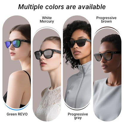 HIBLOKS Polarized Clip for RayBan Meta Skyler Gen 1/2 (RW4010/RW4014 52-20) - size: Black Frame - Silver+Grey