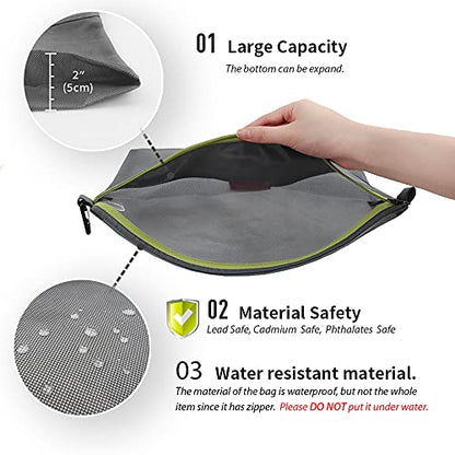 pack all Water-Resistant Zipper Pouch, Mesh Zipper Bag, 10.23"x7.48" - color: Grey, size: Medium