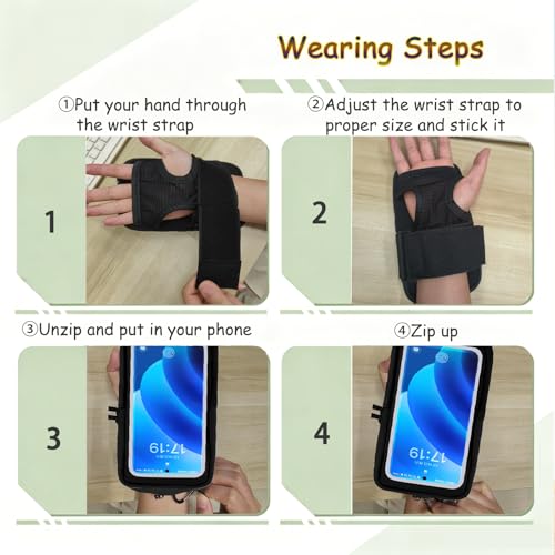 Wristband Phone Holder for Running, Forearm Armbands, Running Armband with Card Slot for iPhone Pro Max Plus (16/15/14/13/12/11/X/XR) Galaxy S24/S10, Cell Phone Armband Up to 7.0'' Phone