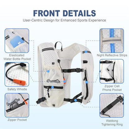 Running Vest for Women Men, Running Hydration Vest with Adjustable Chest Straps for Marathon Jogging Hiking Cycling - size: Gray, style: Running Vest