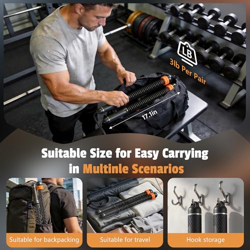 Portable Weighted Cordless Battle Ropes for Men & Women, Black
