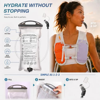 Running Vest with 2L Hydration Bladder Lightweight Pack - color: Orange