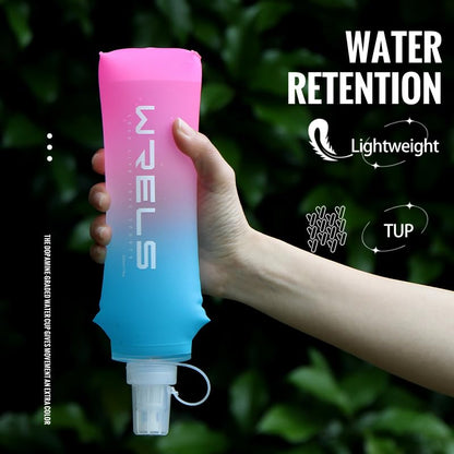 Soft Flasks TPU Soft Water Bottles Folding Soft Running Water Flask Small for Outdoor Sports Hiking Hydration Pack 8oz/17oz Hiking Cycling Climbing - color: Blue-250ml
