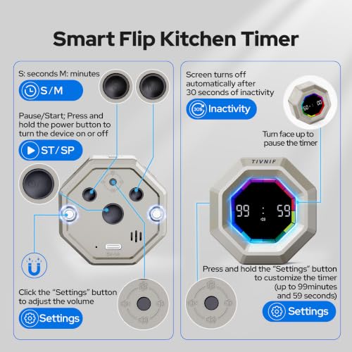 Visual Timer for Kids Kitchen Timer Pomodoro Magnetic Visual Countdown - color: Gray