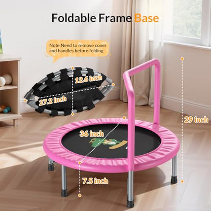 BCAN SP1 36'' Kids Toddler Trampoline Indoor, Foam Handle | FED Fitness - color: Pink