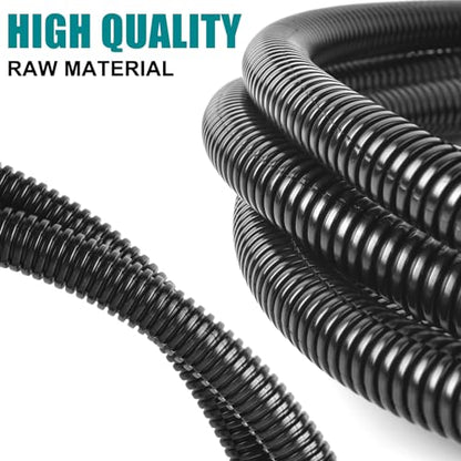 1/4 Inch Wire Loom Split Tubing - 30 ft Cord Protector Electric Wires Covers, Automotive Wire Flexible Conduit, Plastic Wire Cover with Cable Zip Tie (1/4"-30ft) - size: 1/4"-30ft
