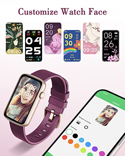 Fitness Watches for Women, LYNN2 Fitness Tracker with Heart Rate Monitor Blood Oxygen/Sleep Tracker Pedometer, Slim Step Tracker Watch for iOS/Android Phones Waterproof (Purple) - color: Purple