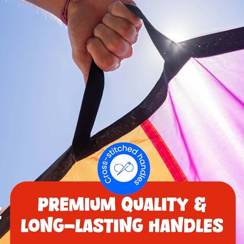 Activejoy - Parachute for Kids - 8ft /12ft / 16ft / 20ft / 24 ft / 30ft - Rainbow Parachute Toy with Handles - Great for Gym Class, Field Day & Outdoor Games - size: 20 FT - 20 HANDLES