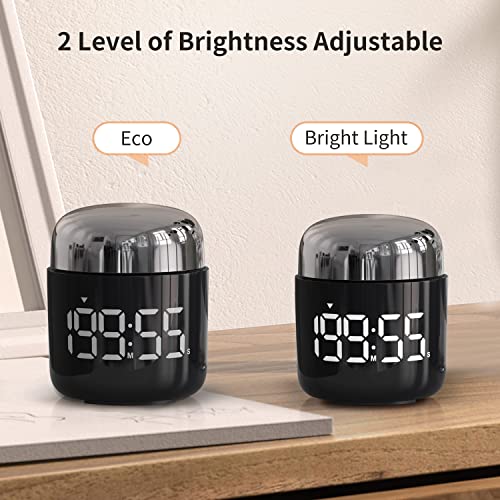 Kitchen Timer, 360 Rotate, Countup/Countdown, LED, Volume - color: Silver