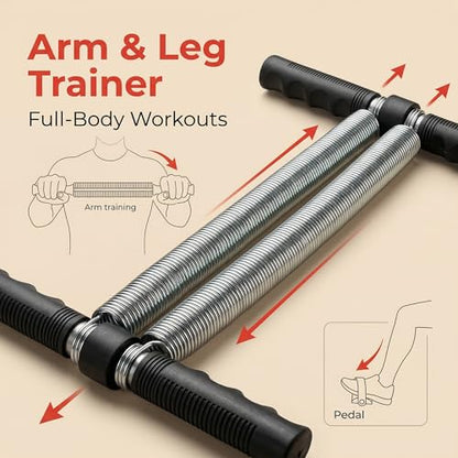 Dual Spring Tension Foot Pedal, Spring Steel Abdominal Leg Exerciser Foot Pedal Dual Spring Sit Up Equipment Lightweight and Portable for Muscle Training (Black)