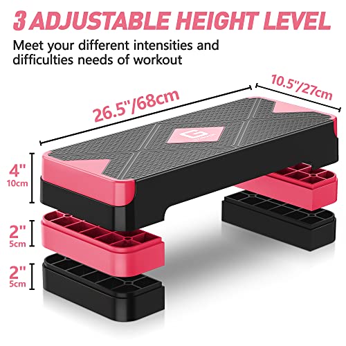 GYMMAGE Aerobic Exercise Step, Adjustable Height, - color: E