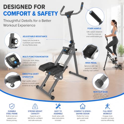 Stair Stepper, Vertical Climber Machine with LCD, 300 lbs