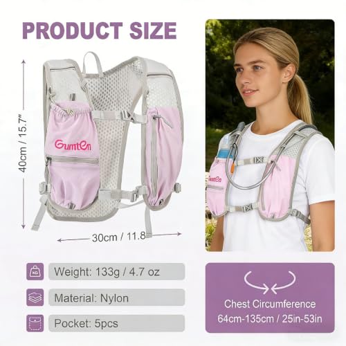 Running Vest for Women Men, Running Hydration Vest with Adjustable Chest Straps for Marathon Jogging Hiking Cycling - size: Taro Purple, style: Running Vest