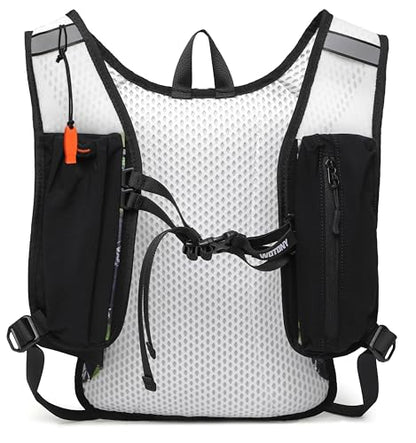 Wotony Lightweight Hydration Backpack with 2LOR 3LWater Bladder for Cycling Hiking Rave - Water Daypack for Men Women - color: green leaves
