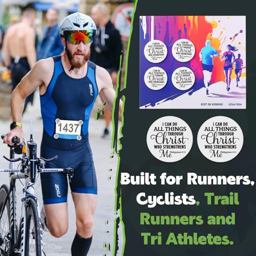 Suncalla 12pcs Race Bib Clips, Runner Race - color: White, style: Bible Verse