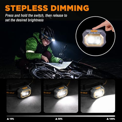 EverBrite 700 Lumens Rechargeable Headlamp with White Red Green Light Modes - size: Small