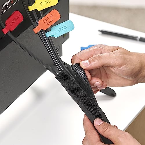 Hook and Loop Cable Sleeve by Wrap-It Storage - 48" x 4.5" (2-Pack) Black - size: 48 in (2-Pack)