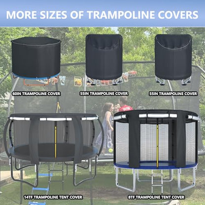 XCZ trampoline cover, outdoor jumping bed cover, suitable for 60 inch round children's trampoline , full coverage. Black - size: 62" Dia x 47" H