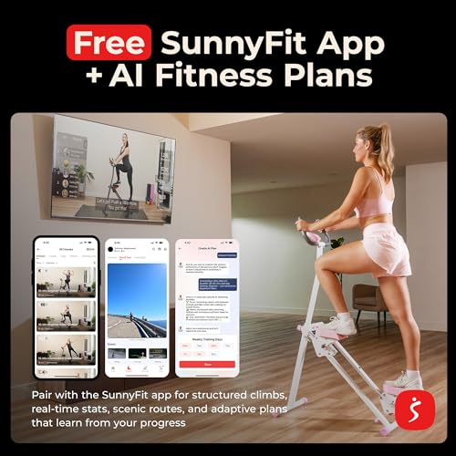 Sunny Health & Fitness Climbing Stair Stepper for Home Gym - color: Pink