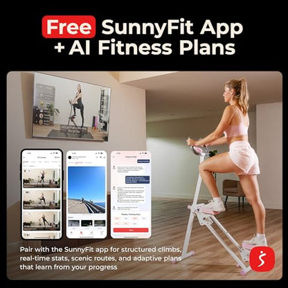 Sunny Health & Fitness Climbing Stair Stepper for Home Gym - color: Pink