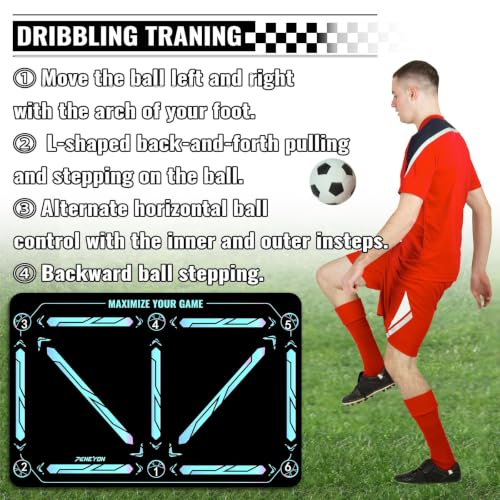 Soccer Training Mat, Soccer Training Equipment, Soccer Gifts for Boys 8-12 - color: Technology, size: 47*31 IN